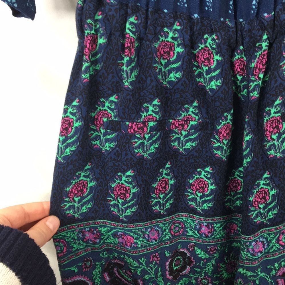 Anthropologie Kaleo Navy Floral Off the Shoulder romper Size XS NEW With Tags - Picture 16 of 16